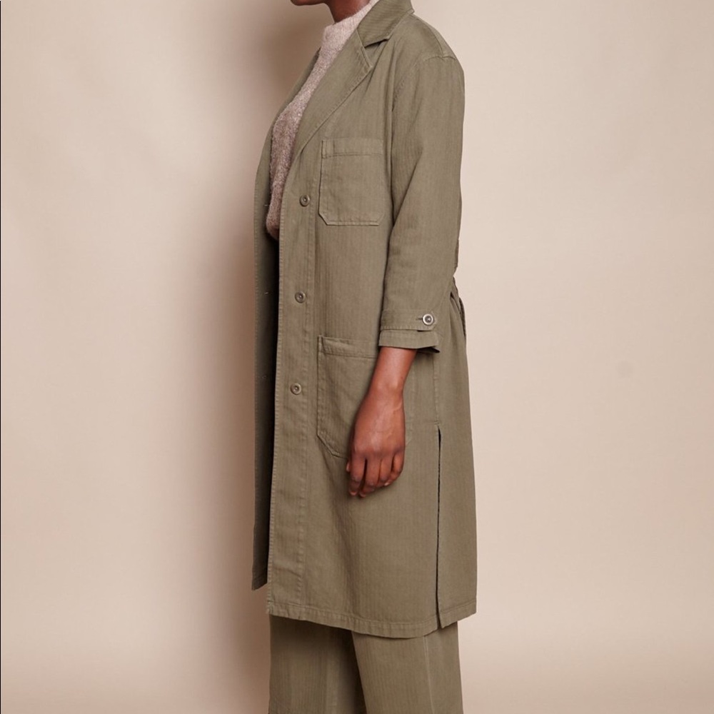 First Rite Shop Coat in Olive - Picture 2 of 3